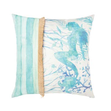 Mermaid Fringed Pillow