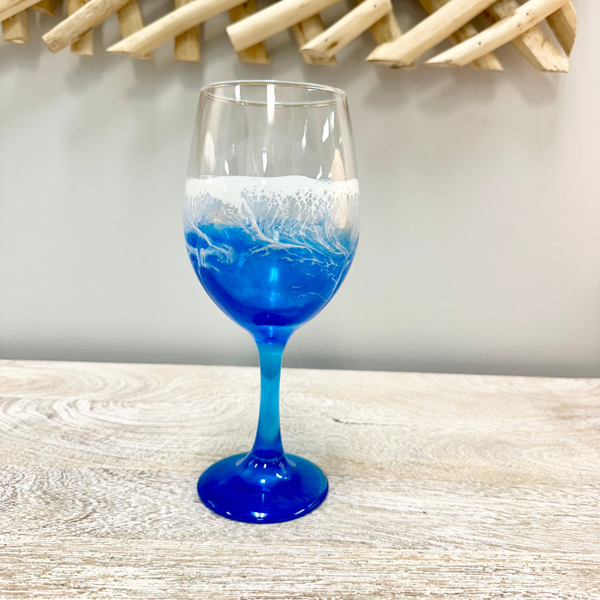 Beach Inspired Resin Wine Glass
