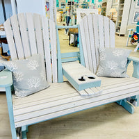 Poly Outdoor Furniture Fan Back Console Glider Sunshine & Sweet Peas Coastal Decor