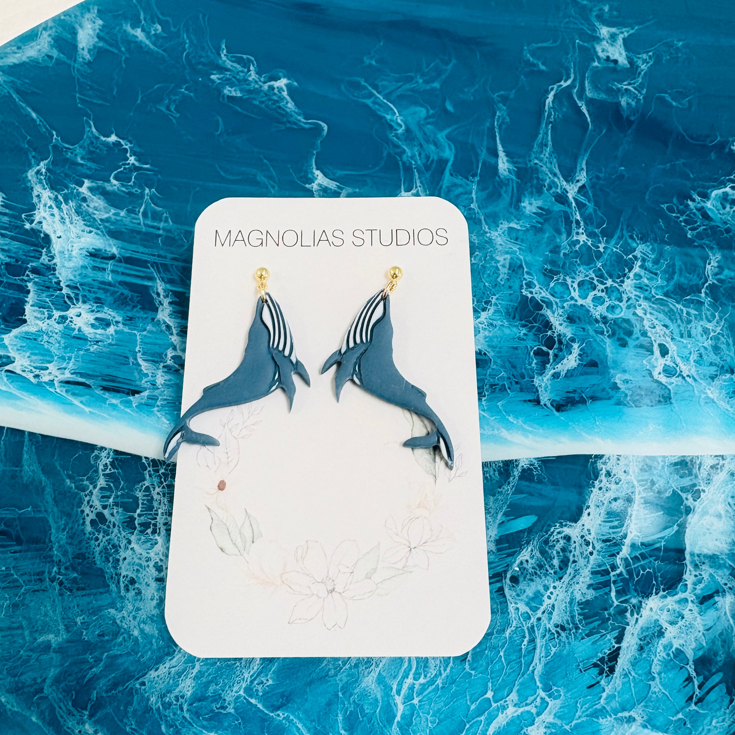 Assorted Polymer Clay Whale Shark & Humpback Earrings