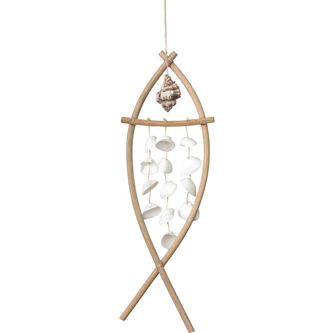 Natural Rattan Fish Wall Hanger 16"