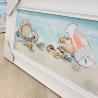 Seashell Beach Collage Framed Print
