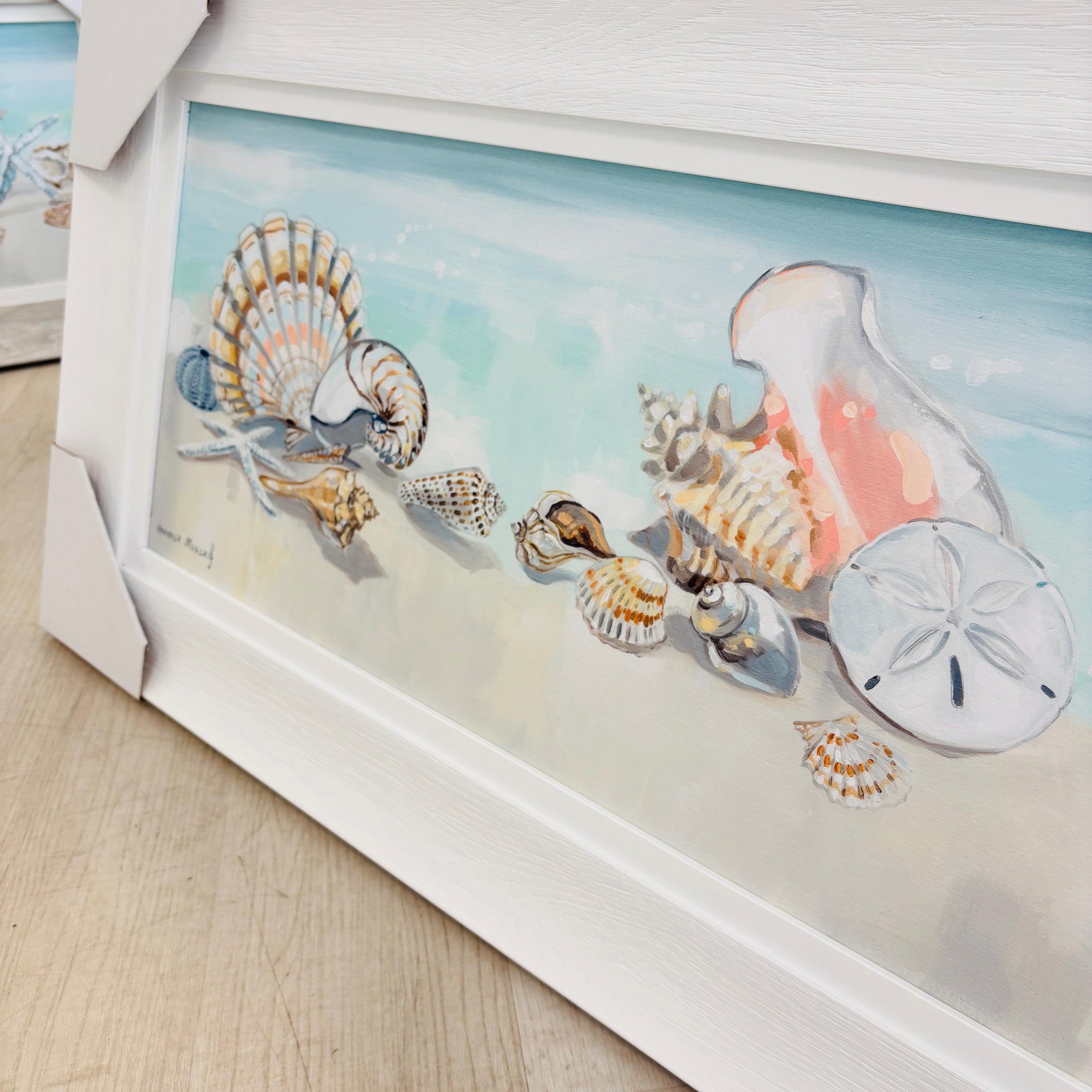 Seashell Beach Collage Framed Print
