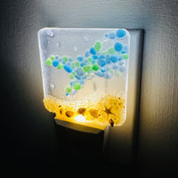 Acrylic Night Lights w/ Coastal Designs in Glass, Sand, Shells Resin