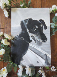 Custom Pet Portraits on Canvas w/Optional Embellishments Commission