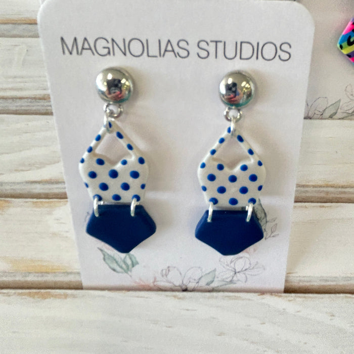 2 Piece Bathing Suit Dangle Polymer Clay Earrings Sunshine & Sweet Peas Coastal Decor