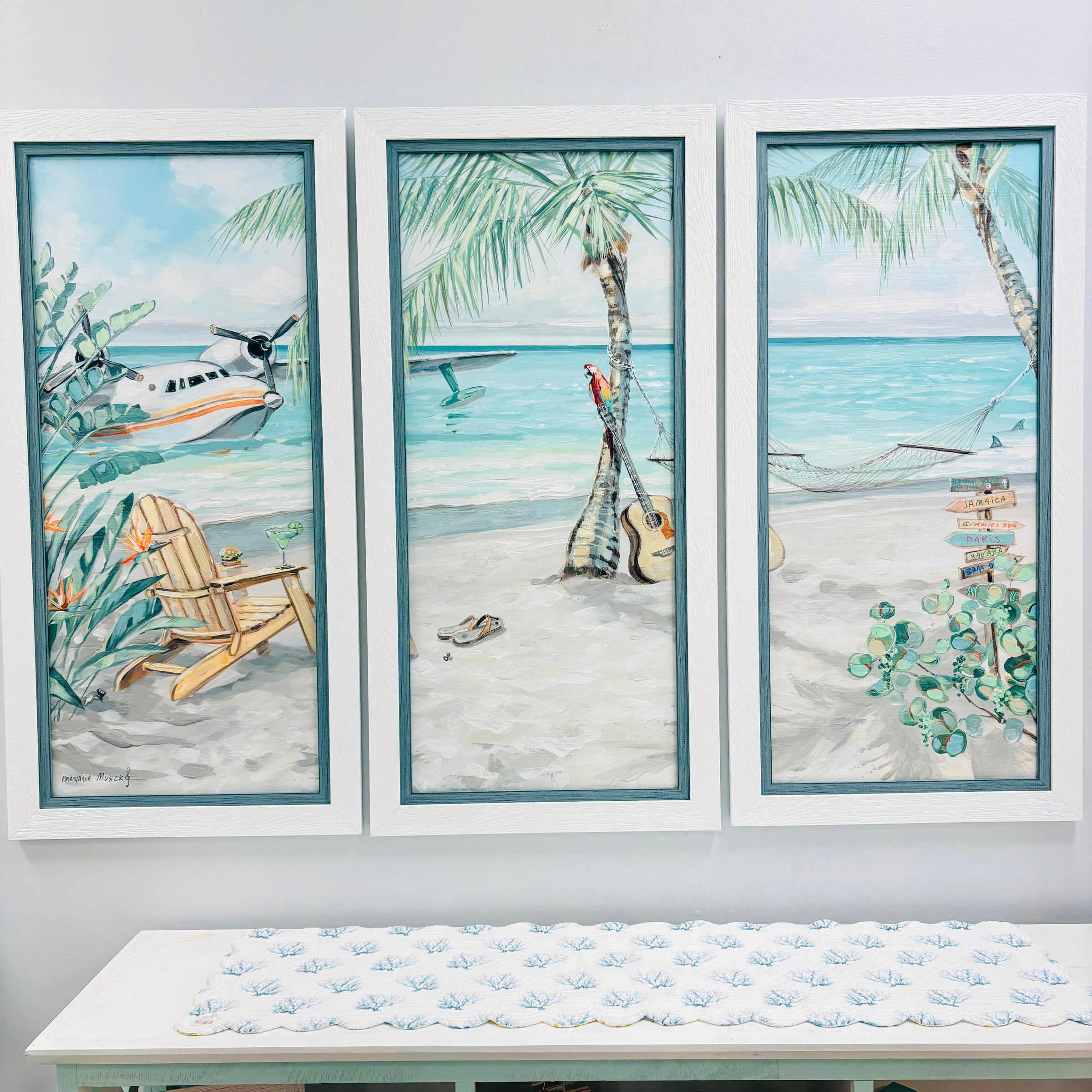 Jimmy Buffett Tribute Framed 3 Panel Print