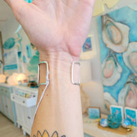 Leathered Salmon Skin w/Freshwater Pearls Sterling Silver Cuff Bracelet