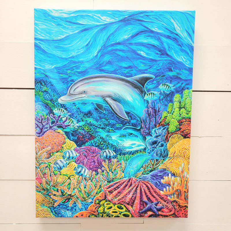 Dolphin Print on Canvas