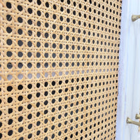 Biscayne White 4-Door Cane Cabinet