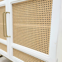 Biscayne White 2-Door Cane Cabinet