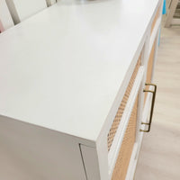 Biscayne White 2-Door Cane Cabinet