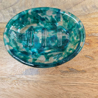 Handmade Glass Soap Dish Sunshine & Sweet Peas Coastal Decor