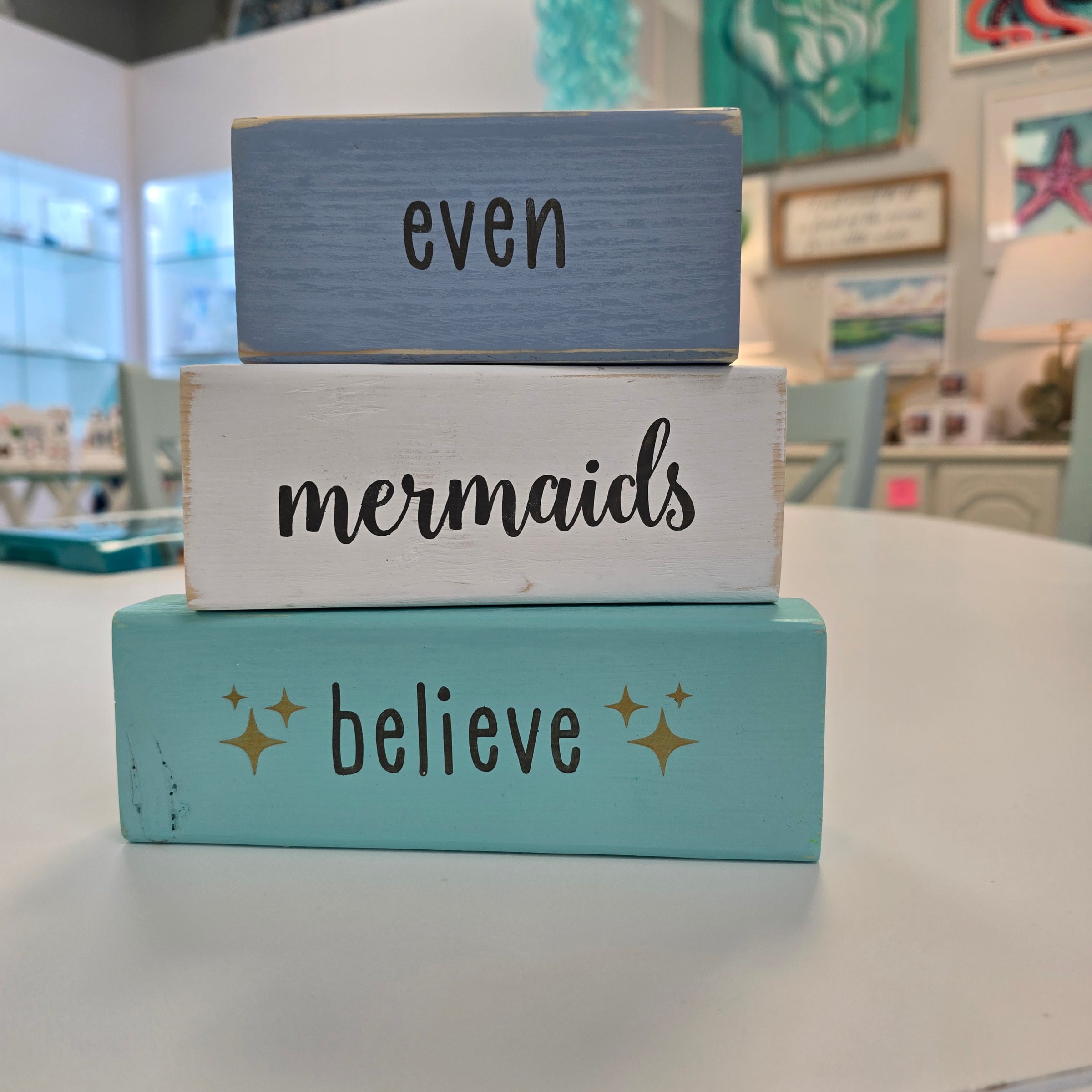 Coastal Wooden Word Blocks