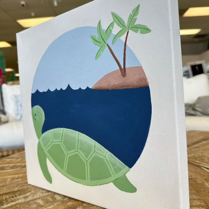 12 X 12 Sea Animal Circle Series Sunshine & Sweet Peas Coastal Decor