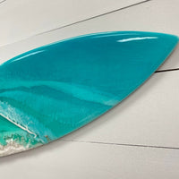 Beach Inspired Teal Resin 36" Surfboard - Sunshine & Sweet Pea's Coastal Decor