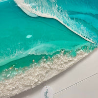 Beach Inspired Teal Resin 36" Surfboard - Sunshine & Sweet Pea's Coastal Decor