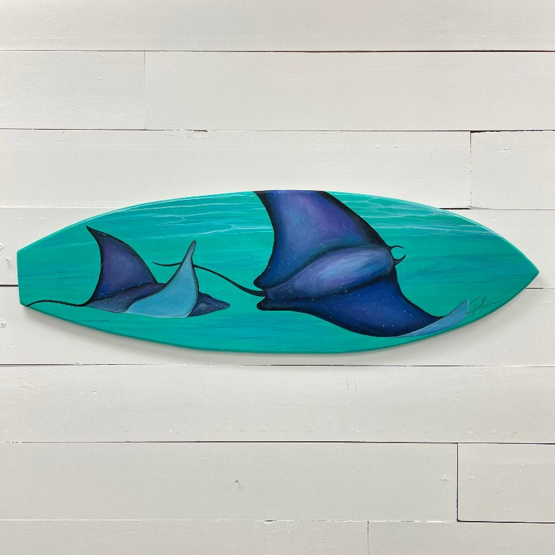 Manta Ray Wooden Surfboard - Sunshine & Sweet Pea's Coastal Decor