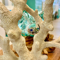 Bubbles Dune Jewelry Necklace Conch Shell, Blue Sea Glass, Mother of Pearl, Amazonite, Turquoise, Mermaid Slipper Shell, Turquoise Limpet Shell, Mixed Sea Glass, & Purple Scallop Shell - Sunshine & Sweet Pea's Coastal Decor