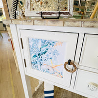 Coastal Entry Table/Cabinet w/Anastasia Musick Art