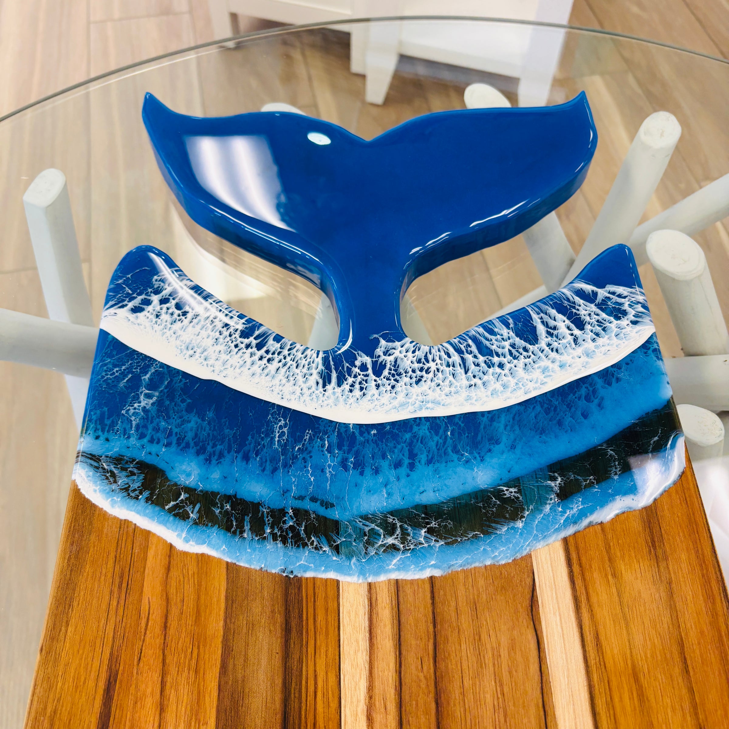 Assorted Teak Beach Inspired Whale Tail Charcuterie/Serving Boards