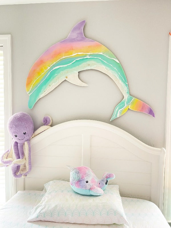 Sunrise Custom Dolphin Resin Commission - Sunshine & Sweet Pea's Coastal Decor