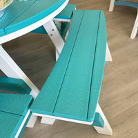 Poly Outdoor Furniture 48" Round Table w/ 4 Benches