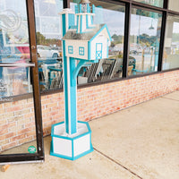 Solar Lighthouse Mailbox w/ Post Sleeve and Planter Box