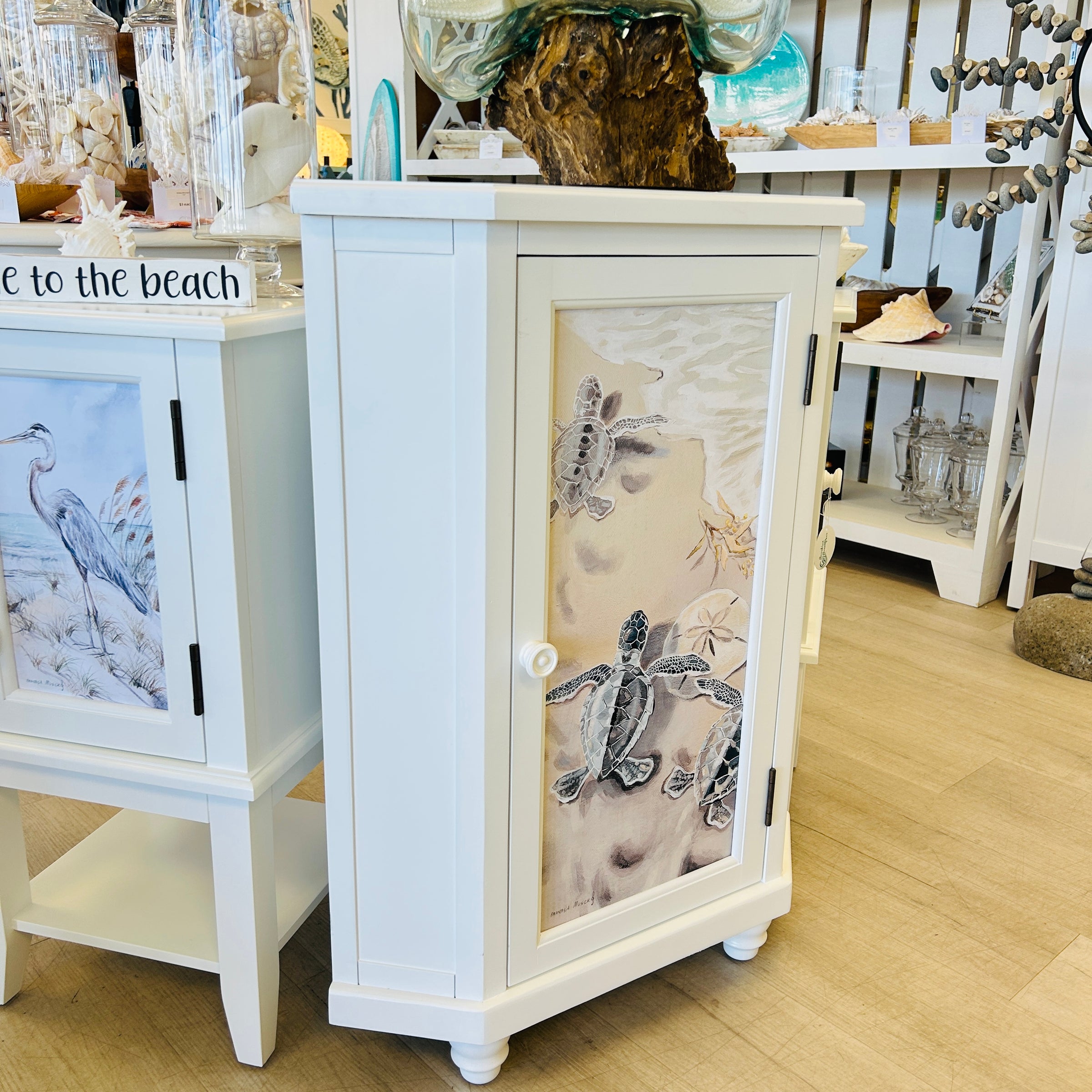 Coastal Accent Corner Cabinet w/ Anastasia Musick Artwork