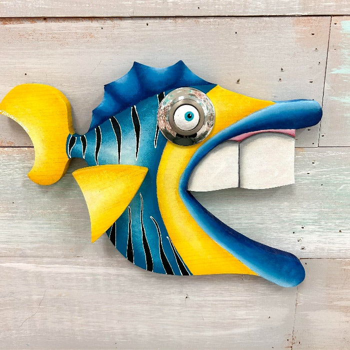 "Saturday Steven's" Wooden Funky Fish - Sunshine & Sweet Pea's Coastal Decor