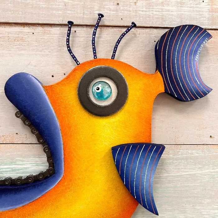 "George Flossington" Wooden Funky Fish - Sunshine & Sweet Pea's Coastal Decor