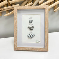 Love Lives Here Pebble Art - Sunshine & Sweet Pea's Coastal Decor