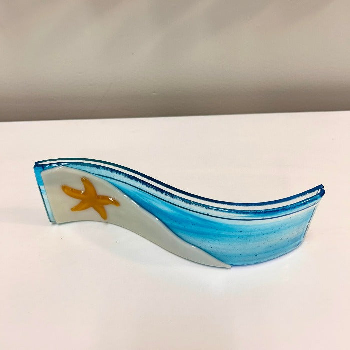 Handmade Glass Photo Holder w/Starfish - Sunshine & Sweet Pea's Coastal Decor