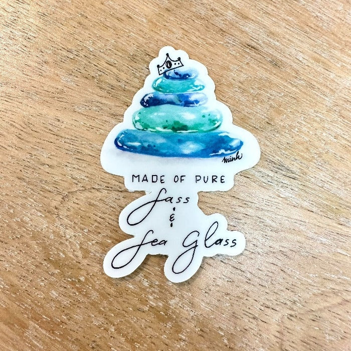 Made of Pure Sass & Sea Glass Vinyl Sticker - Sunshine & Sweet Pea's Coastal Decor
