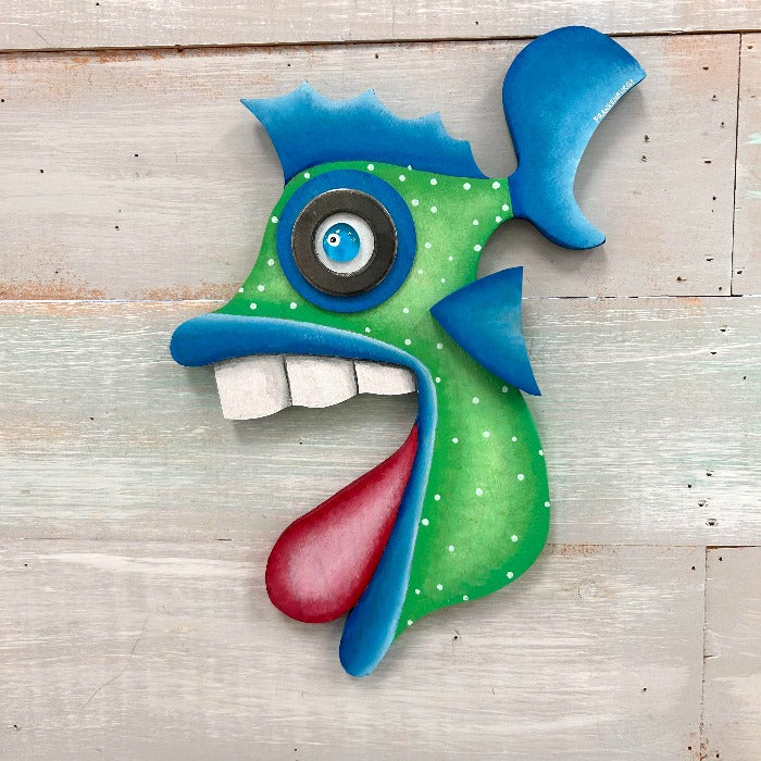 "Kraft T Kramer" Wooden Funky Fish - Sunshine & Sweet Pea's Coastal Decor