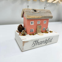 Assorted "Thankful" Driftwood Houses Coral - Sunshine & Sweet Pea's Coastal Decor