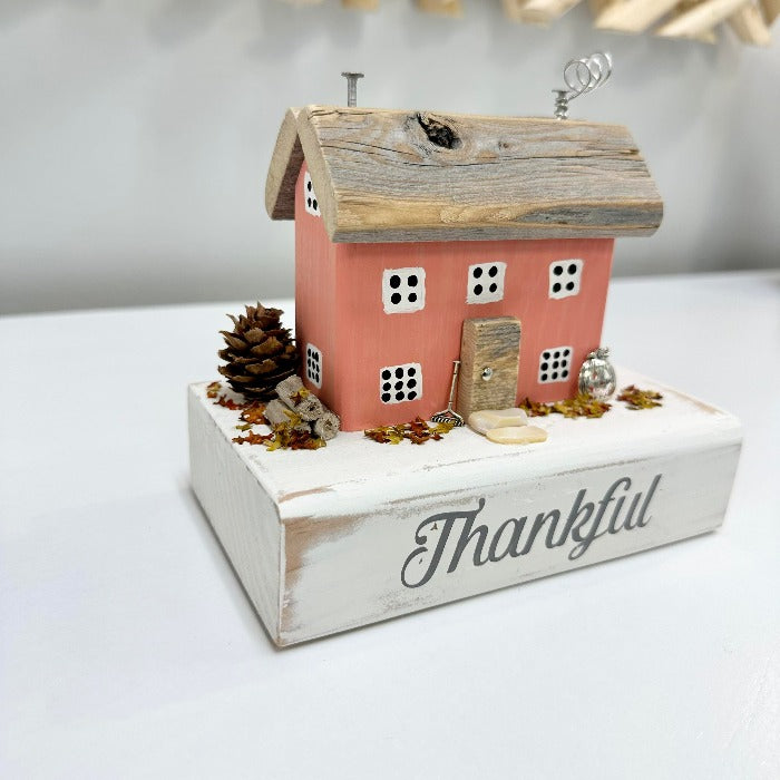 Assorted "Thankful" Driftwood Houses Coral - Sunshine & Sweet Pea's Coastal Decor