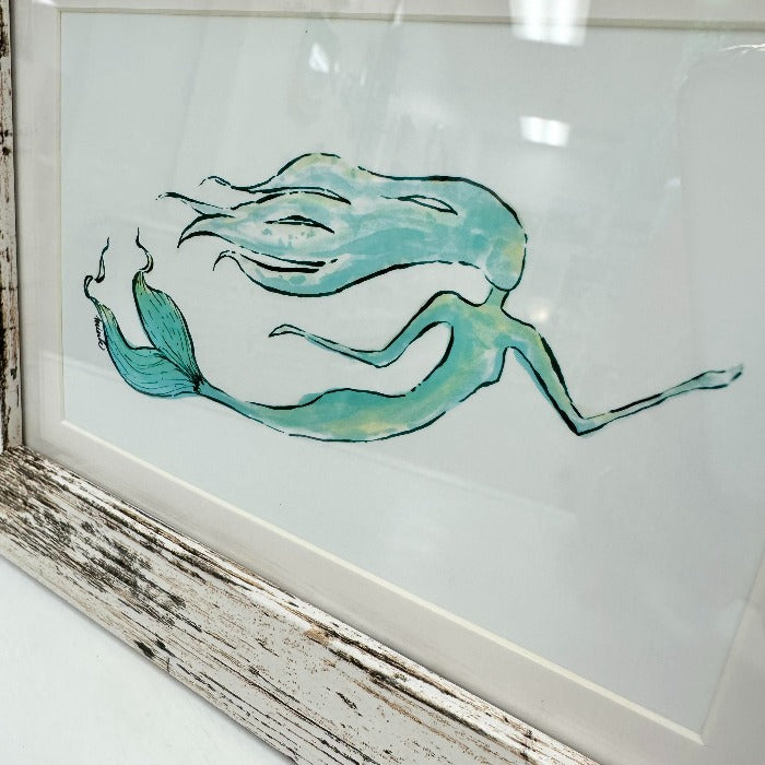 Framed Mermaid Print - Sunshine & Sweet Pea's Coastal Decor