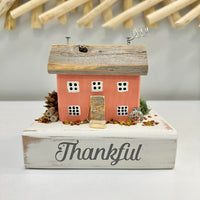Assorted "Thankful" Driftwood Houses Coral - Sunshine & Sweet Pea's Coastal Decor