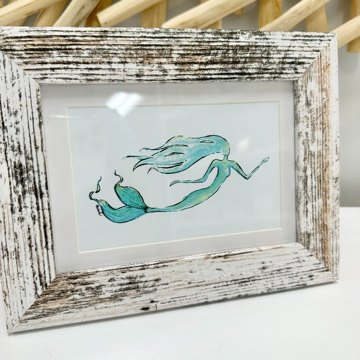 Framed Mermaid Print - Sunshine & Sweet Pea's Coastal Decor