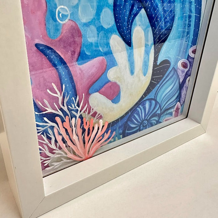 Whale Shark Print in Shadow Box - Sunshine & Sweet Pea's Coastal Decor