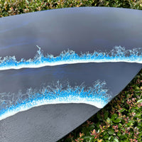 Nighttime/Pacific Ocean Resin Beach Inspired 48" Wooden Surfboard - Sunshine & Sweet Pea's Coastal Decor