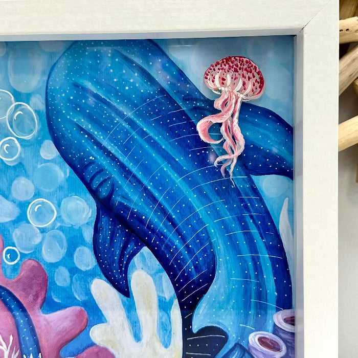 Whale Shark Print in Shadow Box - Sunshine & Sweet Pea's Coastal Decor