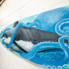 Great White Shark & Octopus on Wooden Surfboard - Sunshine & Sweet Pea's Coastal Decor