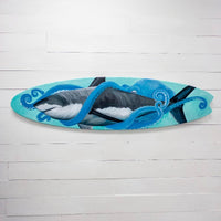 Great White Shark & Octopus on Wooden Surfboard - Sunshine & Sweet Pea's Coastal Decor