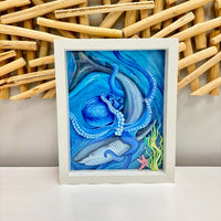 Framed Shark & Octopus Print - Sunshine & Sweet Pea's Coastal Decor
