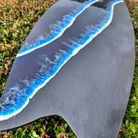 Nighttime/Pacific Ocean Resin Beach Inspired 48" Wooden Surfboard - Sunshine & Sweet Pea's Coastal Decor