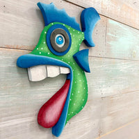 "Kraft T Kramer" Wooden Funky Fish - Sunshine & Sweet Pea's Coastal Decor