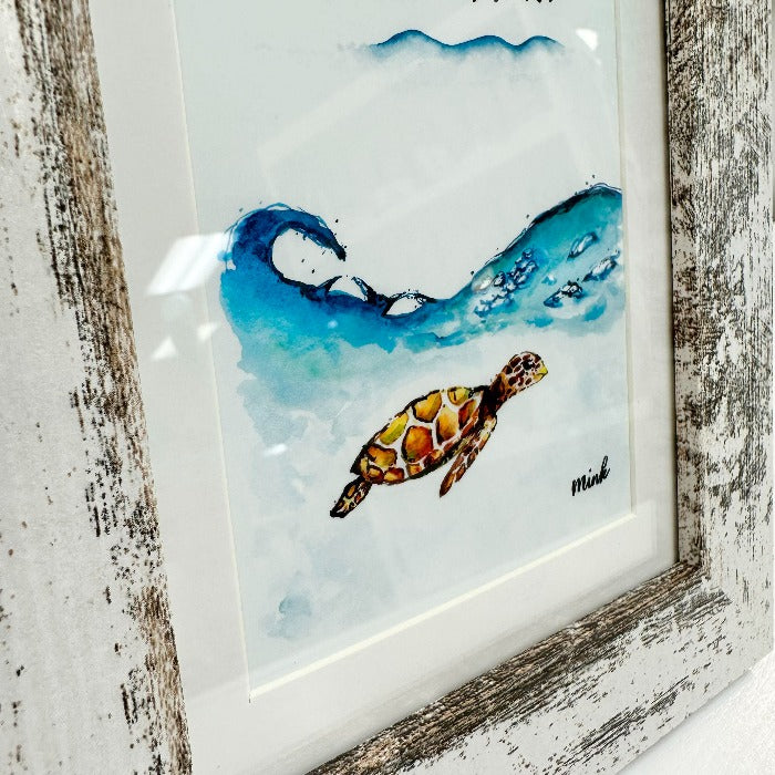 "Flow Rider" Sea Turtle Framed Print - Sunshine & Sweet Pea's Coastal Decor