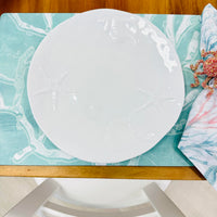 White Starfish & Seashell Melamine Plate